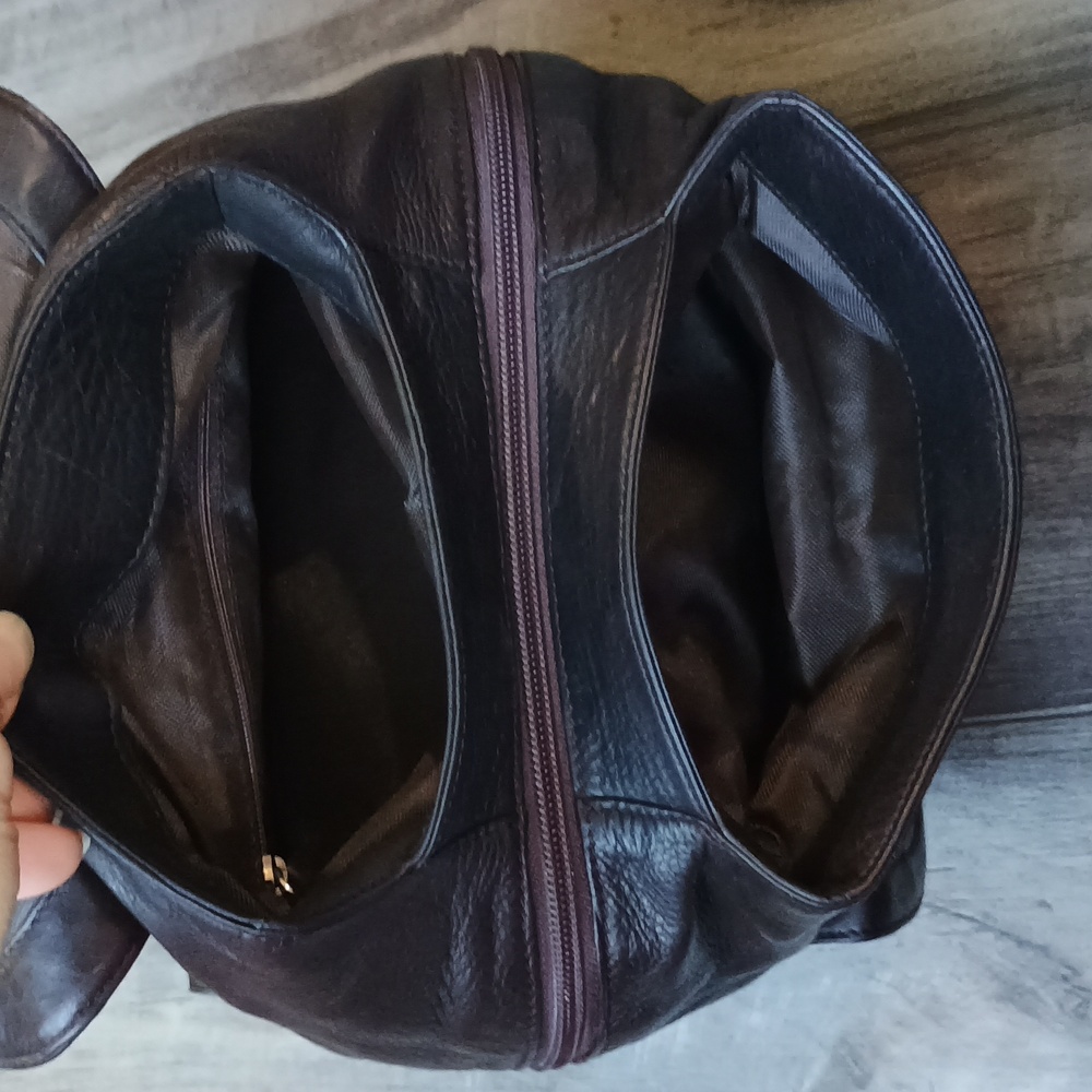 Osgoode Marley Elegant Dark Brown Leather Purse Backpack - Picture 9 of 16